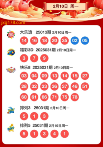 2025年2月10日周一彩票最新开奖公告学习资料惊喜哥
